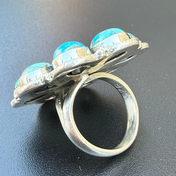 Native Handmade American Turquoise 925 silver ring - Picture 2 of 3
